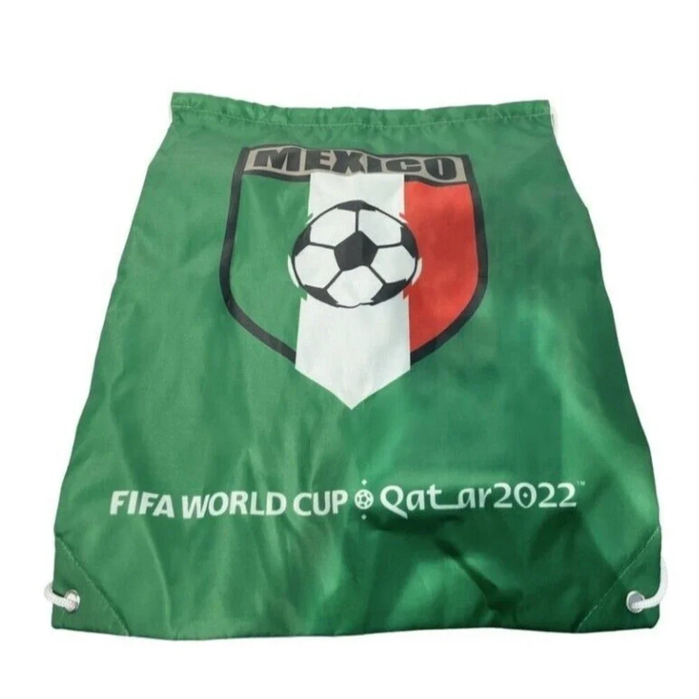 4-pack FIFA World Cup 2022 MEXICO Sling Bag 17x13.5 Soccer Drawstring Backpack